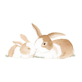 Bunny and Baby Watercolor Painting - Art Print