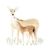 Deer and Baby Watercolor Painting - Art Print