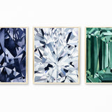 Rainbow Gemstone Paintings - Set of 3 Art Prints - Enchanted