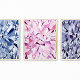 Rainbow Gemstone Paintings - Set of 3 Art Prints - Pastel