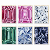 Rainbow Gemstone Paintings - Set of 6 Art Prints