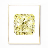 Watercolor Yellow Diamond Painting - Art Print