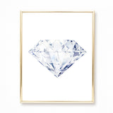 Watercolor Diamond Painting - Profile Round Diamond Cut - Art Print