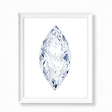 Watercolor Diamond Painting - Marquise Diamond Cut - Art Print