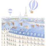 Emma the Elephant in Paris Painting Blue Balloon - Art Print