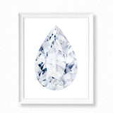 Watercolor Diamond Painting - Pear Diamond Cut - Art Print