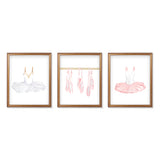 Pink Ballerina Nursery Watercolor Paintings - 3 Art Prints