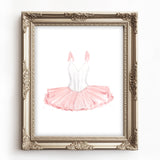 Pink and White Ballerina Dress - Art Print