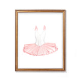 Pink and White Ballerina Dress - Art Print