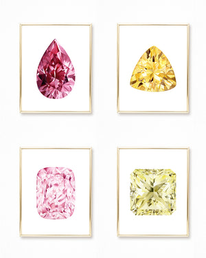 Watercolor Ruby Gem Painting - Ruby Gemstone - Art Print – A R T B Y E L L  E A I C H E