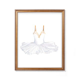 White and Gold Ballerina Dress - Art Print
