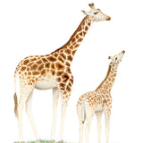 Giraffe and Baby Watercolor Painting - Art Print