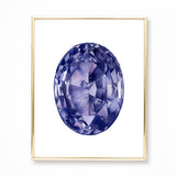 Watercolor Rainbow Gemstone Paintings - Set of 6