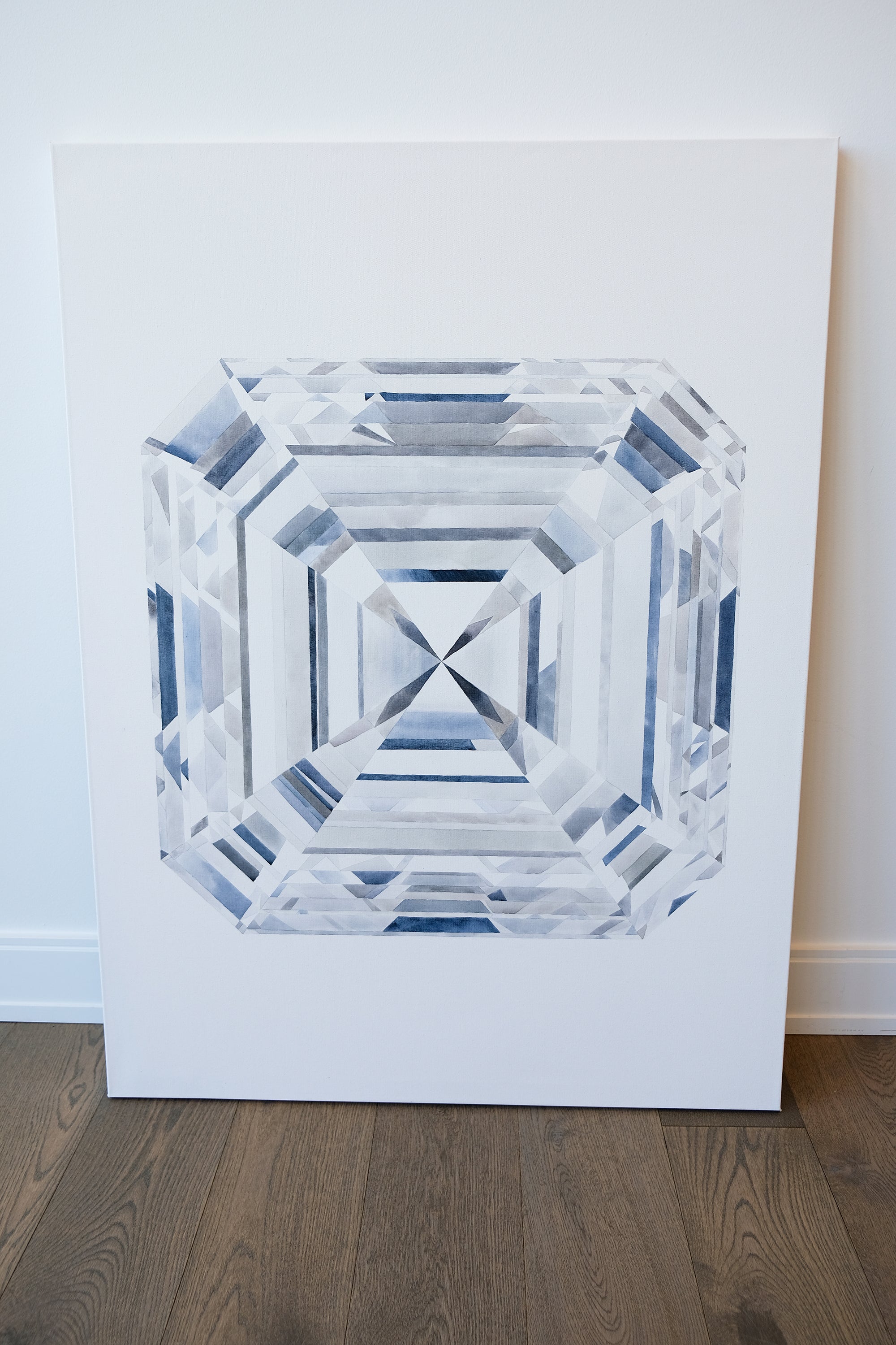Diamond Asscher Cut Abstract Acrylic Painting - Original Painting 36 x 48 inches