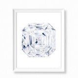 Watercolor Diamond Painting - Asscher Diamond Cut - Art Print
