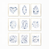 Watercolor Diamond Painting - Emerald Diamond Cut - Art Print