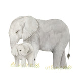 Elephant and Baby Watercolor Painting - Art Print