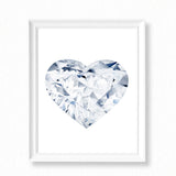 Watercolor Diamond Painting - Heart Diamond - Art Print