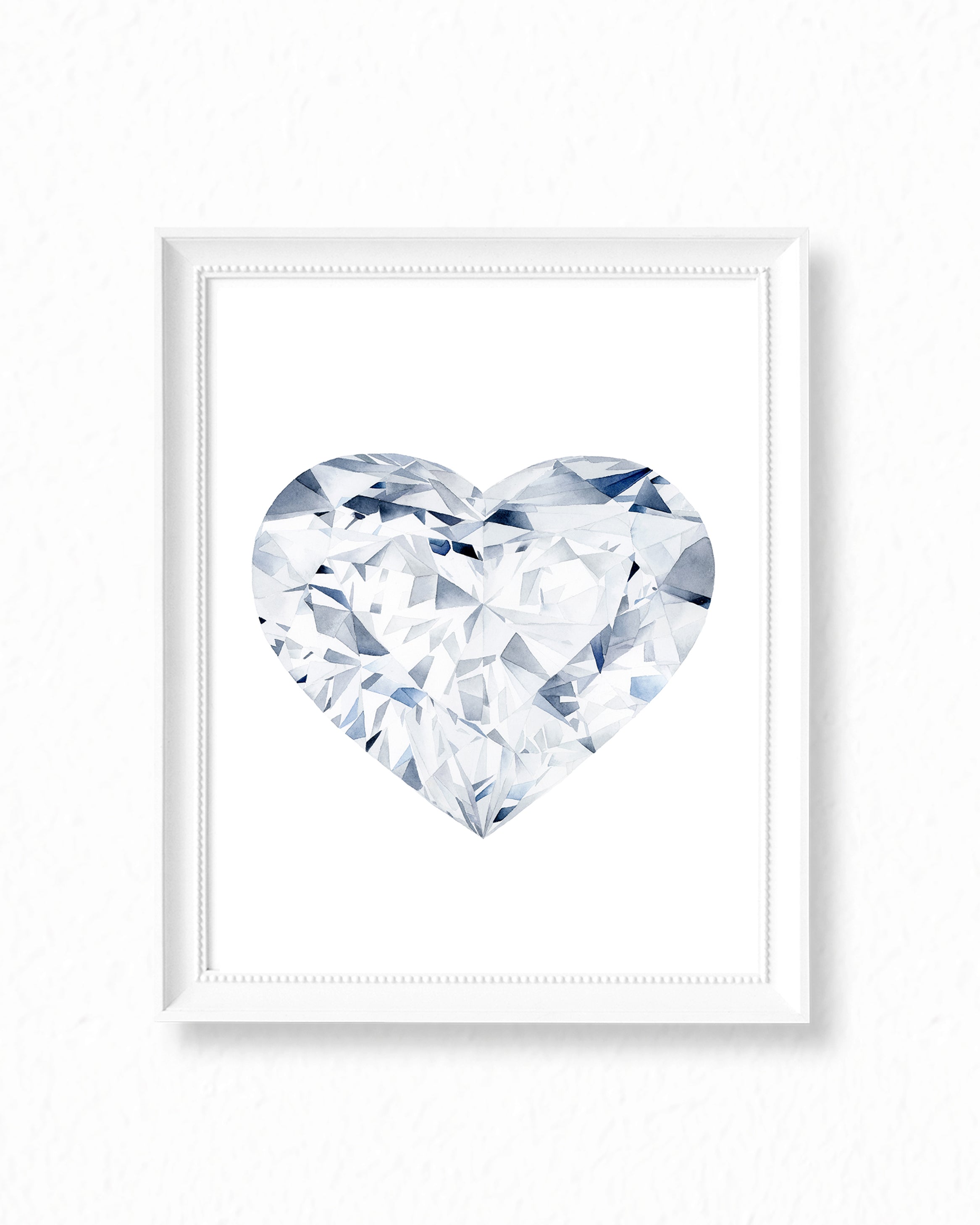 Watercolor Diamond Painting - Heart Diamond - Art Print