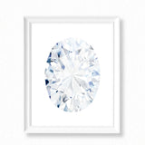Watercolor Diamond Painting - Oval Diamond Cut - Art Print
