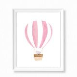 Pink Nursery Emma the Elephant in Paris Watercolor Paintings - 3 Art Prints