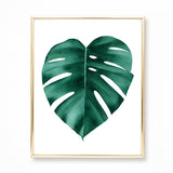 Tropical Monstera Leaf Watercolor Painting - Art Print