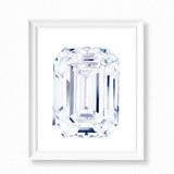 Watercolor Diamond Painting - Emerald Diamond Cut - Art Print