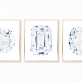 Watercolor Diamond Painting - Emerald Diamond Cut - Art Print