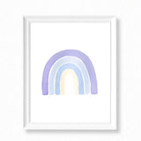 Blue Rainbow Watercolor Painting - Art Print