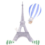 Nursery Watercolor Painting Baby Elephant in Paris - Art Print