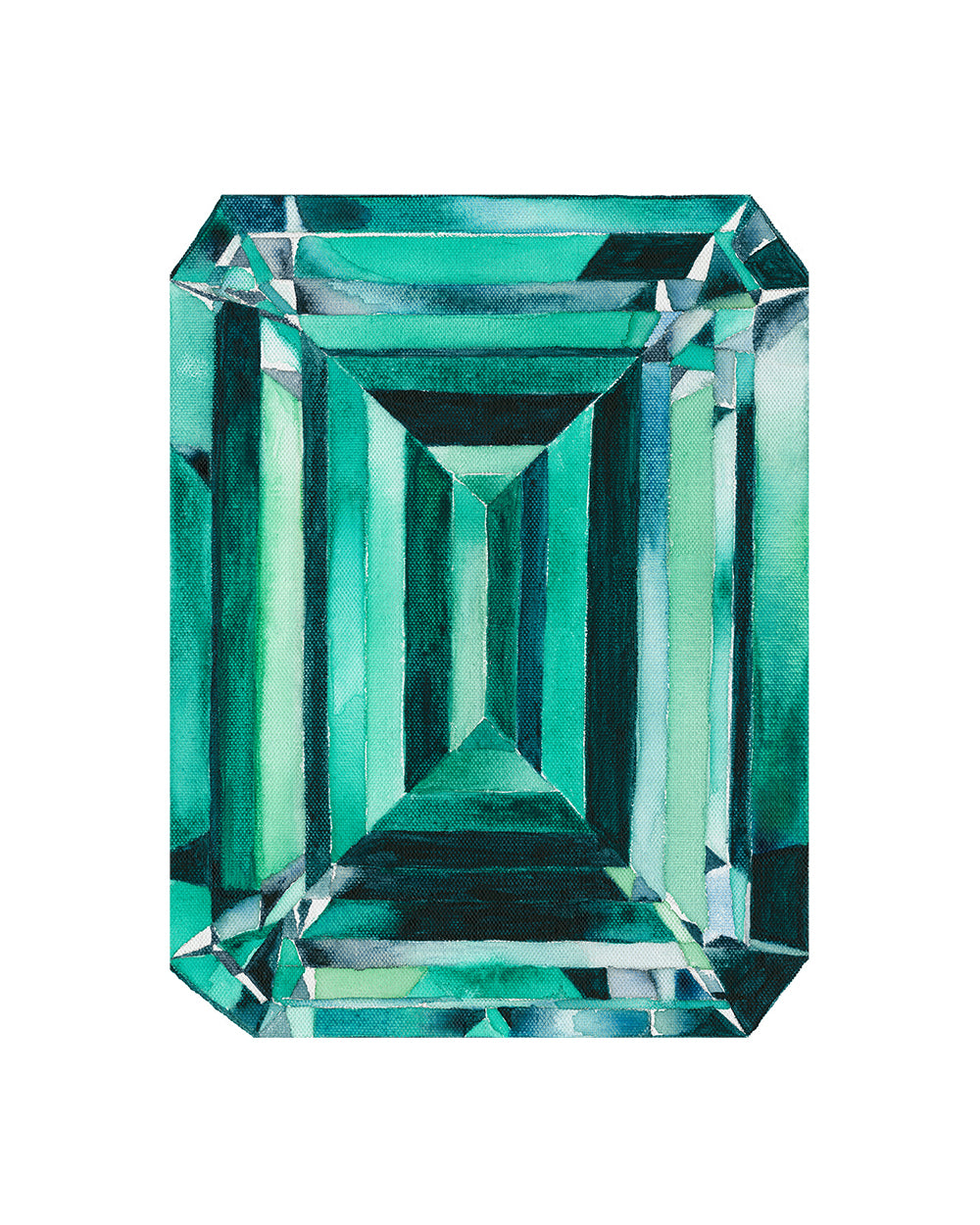 Watercolor Emerald Gem Painting - Emerald Gemstone - Art Print