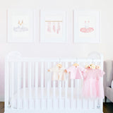 Pink Ballerina Nursery Watercolor Paintings - 3 Art Prints