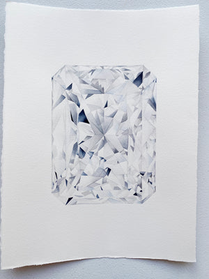 Original Painting - Watercolor Radiant Cut Diamond Painting 11x15 inches