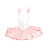 Pink and White Ballerina Dress - Art Print