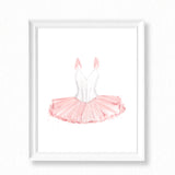 Pink and White Ballerina Dress - Art Print