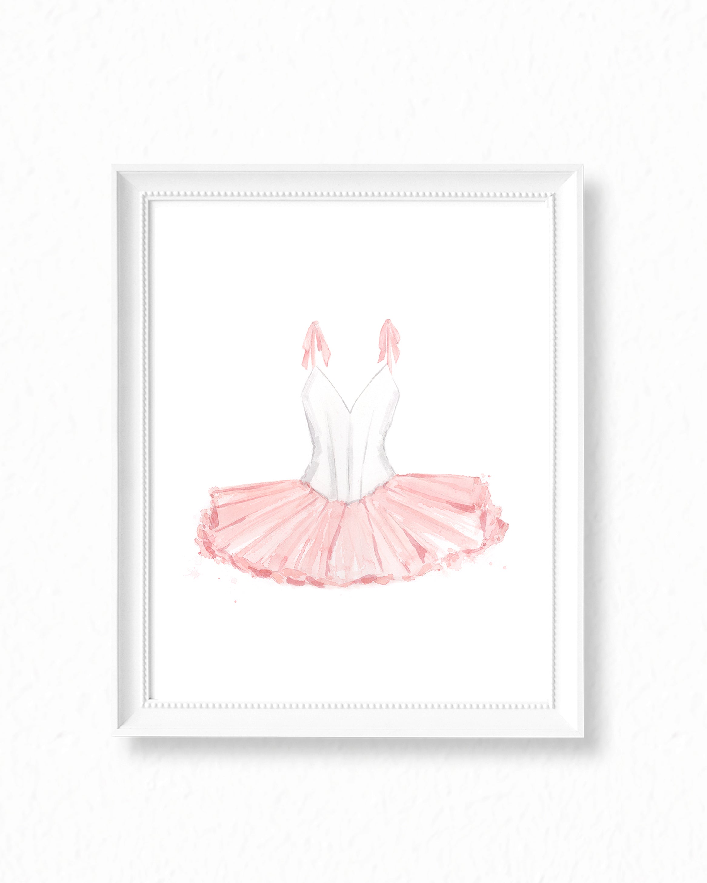 Pink and White Ballerina Dress - Art Print