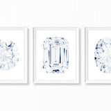 Watercolor Diamond Painting - Emerald Diamond Cut - Art Print