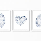 Watercolor Diamond Paintings - Set of 3 (Heart, Marquise, Pear)