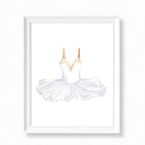 White and Gold Ballerina Dress - Art Print
